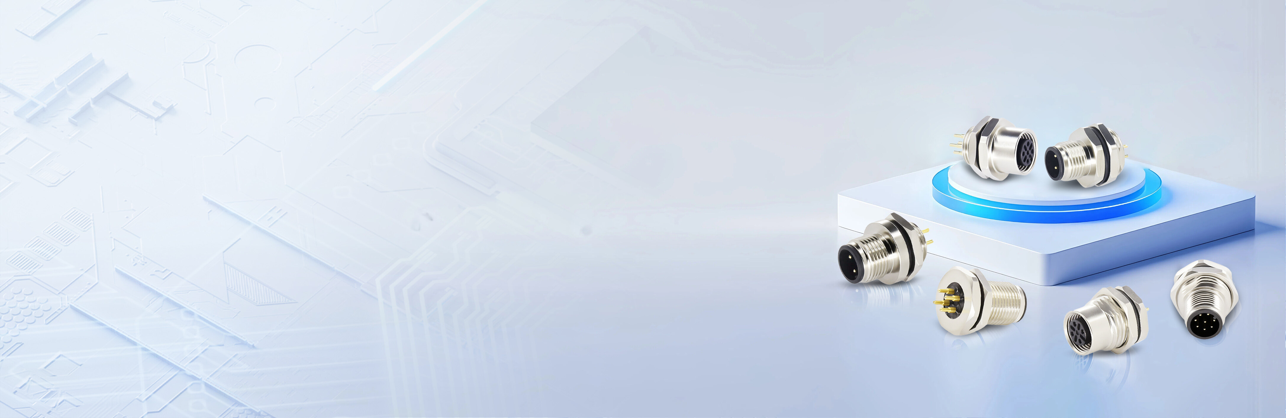 M12前锁面板式连接器